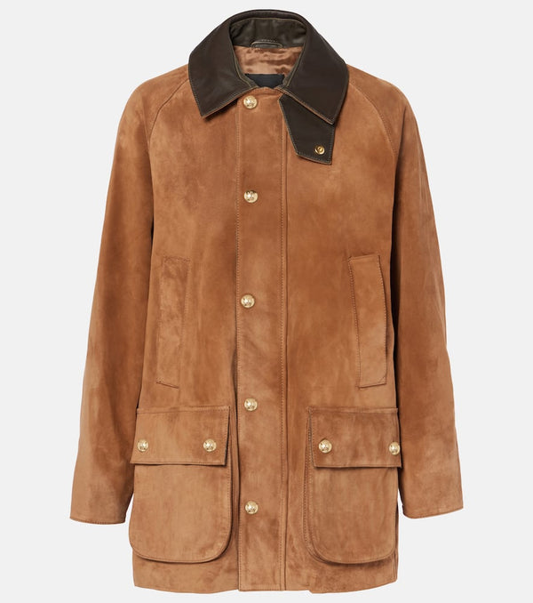 Nili Lotan Kedem leather-trimmed suede jacket