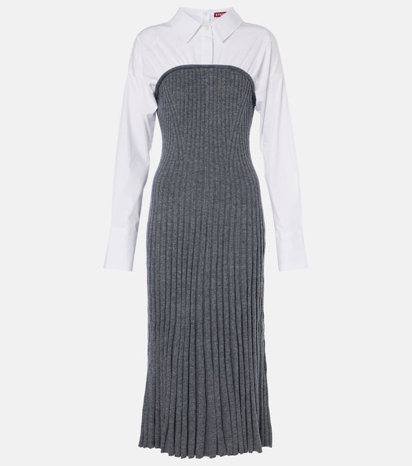 Staud O'Keefe cotton and wool-blend maxi dress