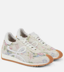 Loewe Flow Runner floral brushed suede sneakers