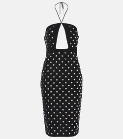 Stella McCartney Studded cutout halterneck midi dress