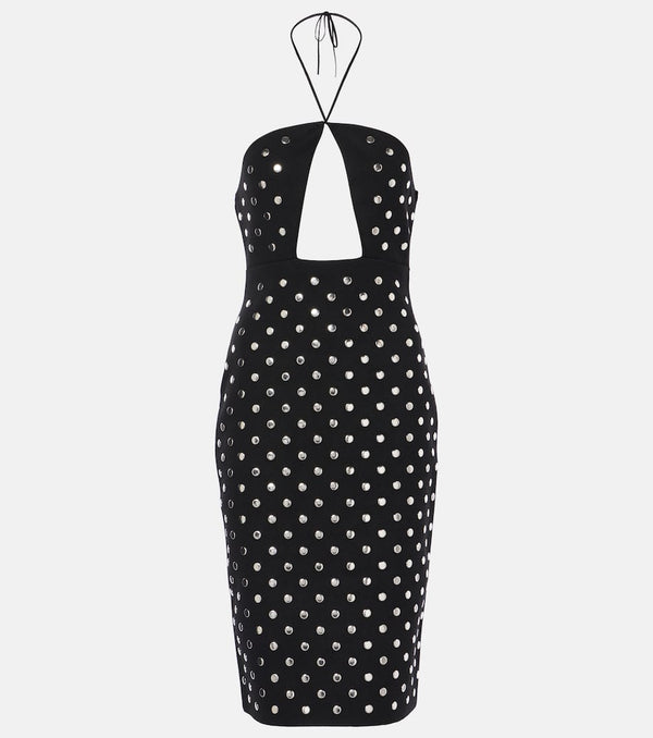 Stella McCartney Studded cutout halterneck midi dress