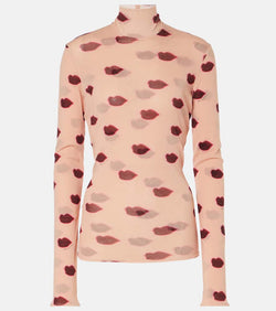 Stella McCartney Printed cotton turtleneck top