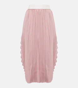 Stella McCartney Leather-trimmed plissé maxi skirt