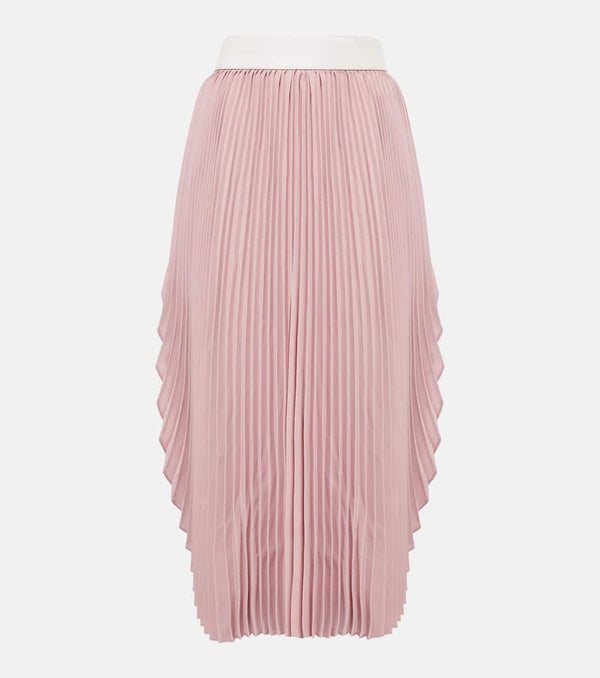 Stella McCartney Leather-trimmed plissé maxi skirt