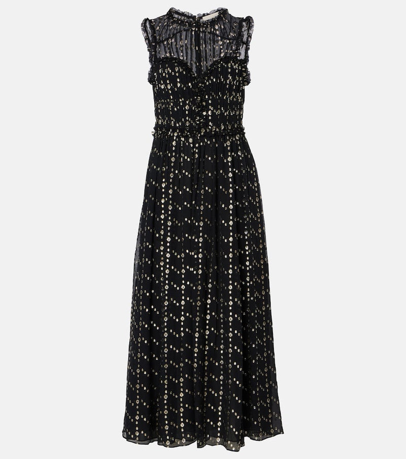 Ulla Johnson Kasia silk-blend lamé midi dress