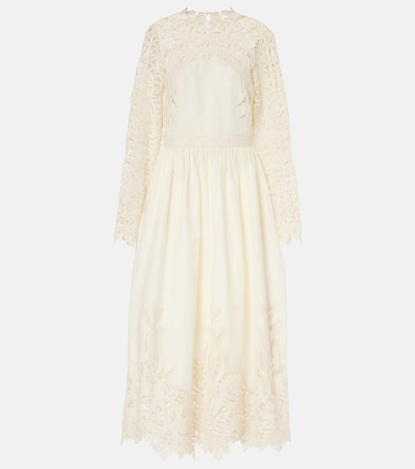 Ulla Johnson Palermo lace-trimmed cotton and silk gown