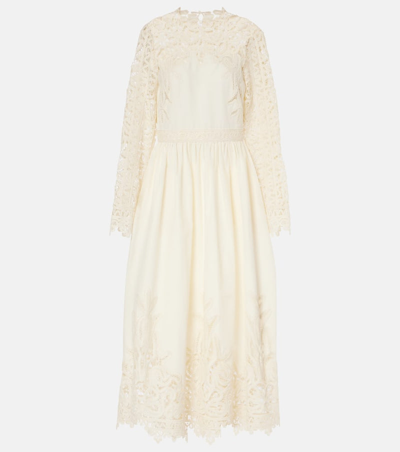 Ulla Johnson Palermo lace-trimmed cotton and silk gown