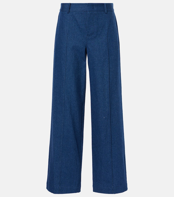 Vince High-rise denim wide-leg pants