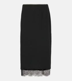 Vince Lace-trimmed midi skirt