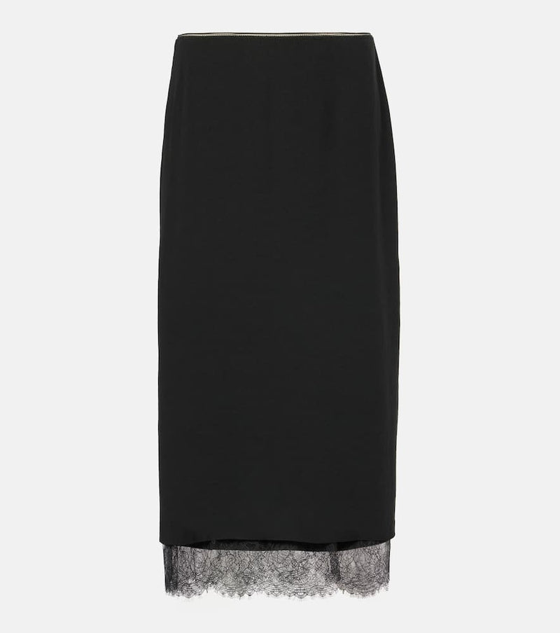 Vince Lace-trimmed midi skirt