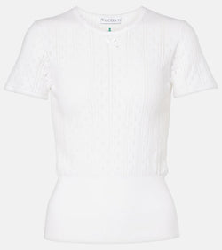 JW Anderson Pointelle cotton and cashmere top