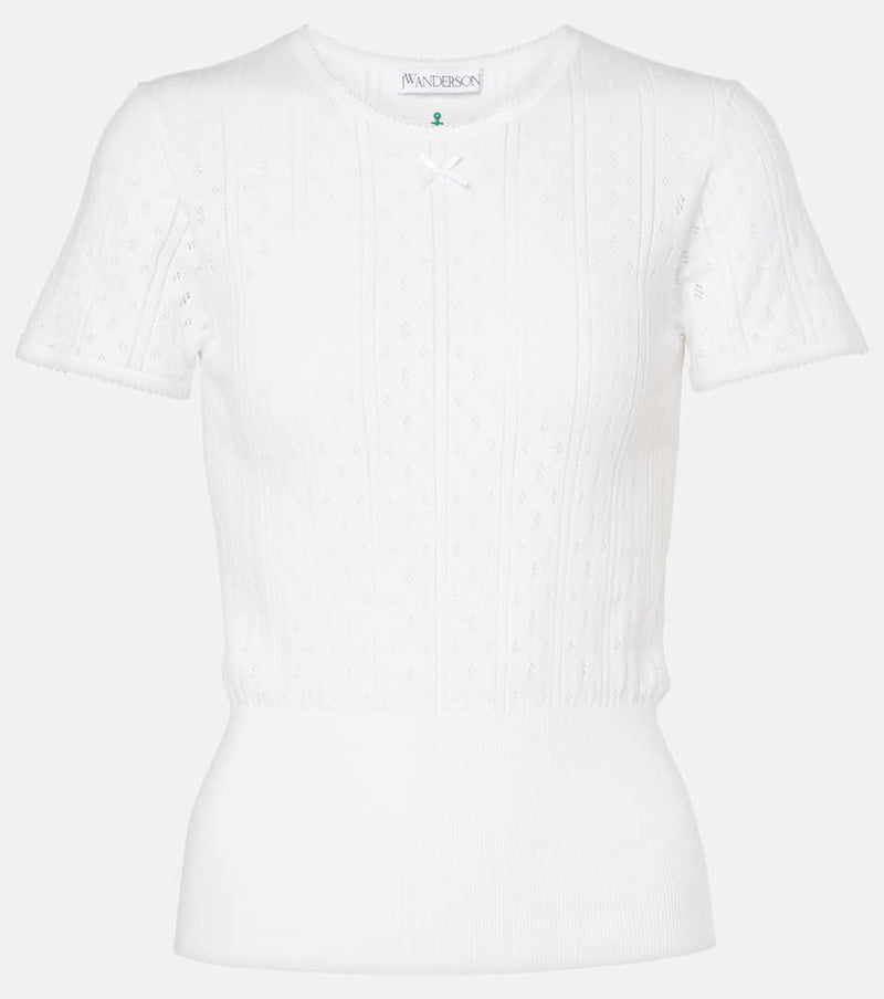 JW Anderson Pointelle cotton and cashmere top