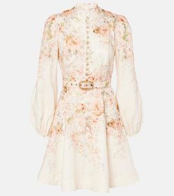 Zimmermann Illustration floral linen minidress