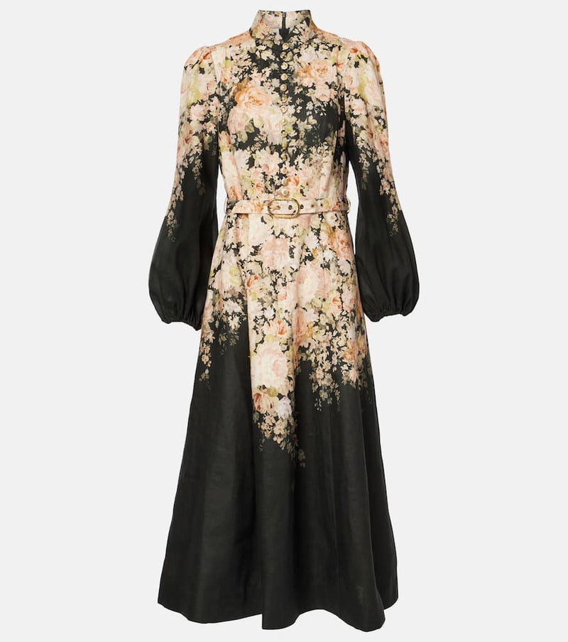 Zimmermann Floral linen midi dress