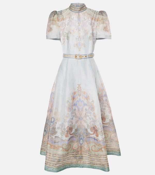 Zimmermann Eden linen and silk midi dress