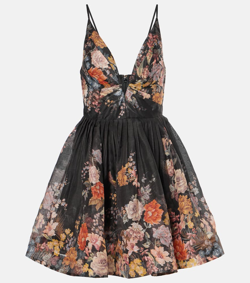 Zimmermann Pavilion floral linen and silk minidress