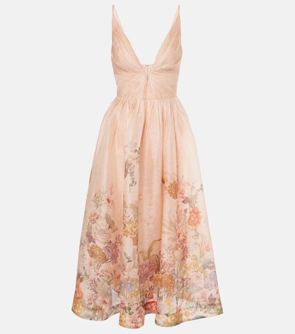 Zimmermann Pavilion linen and silk midi dress