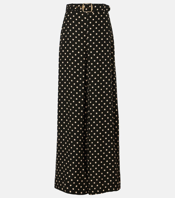 Zimmermann Belted polka-dot wide-leg pants