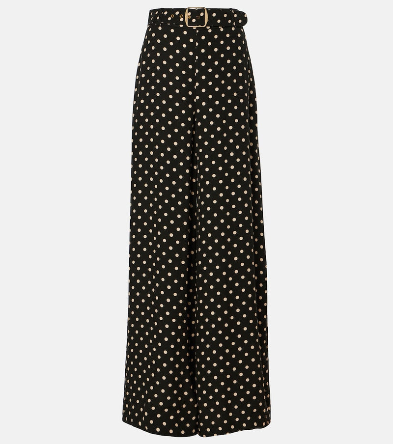 Zimmermann Belted polka-dot wide-leg pants