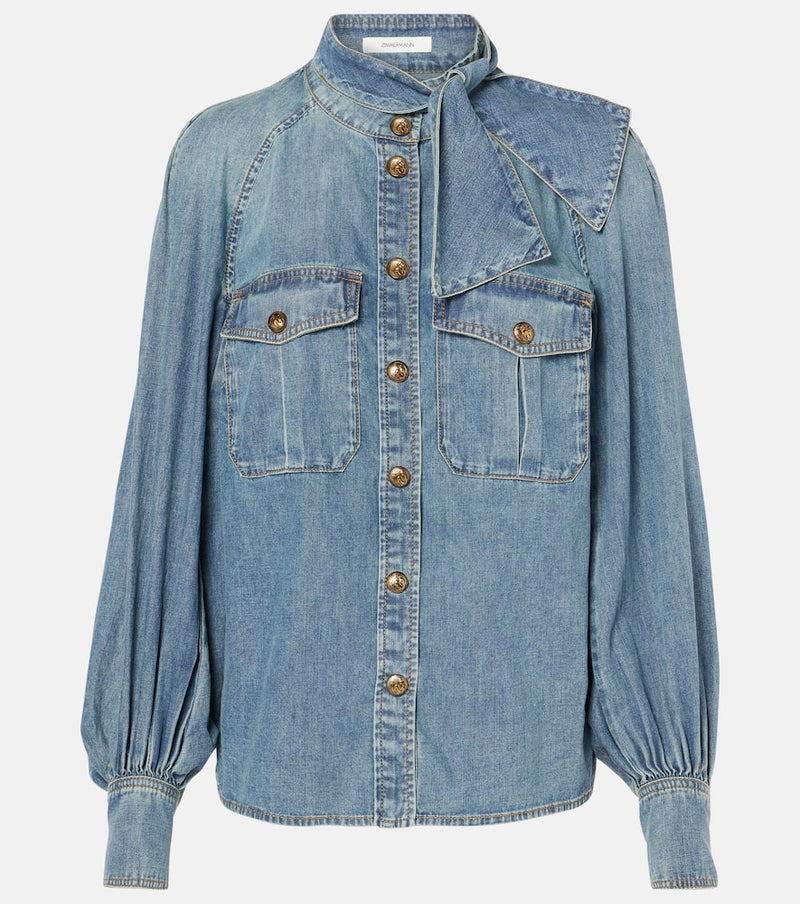 Zimmermann Illustration Raglan denim shirt