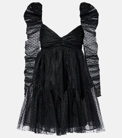 Zimmermann Point d'esprit ruched tulle minidress