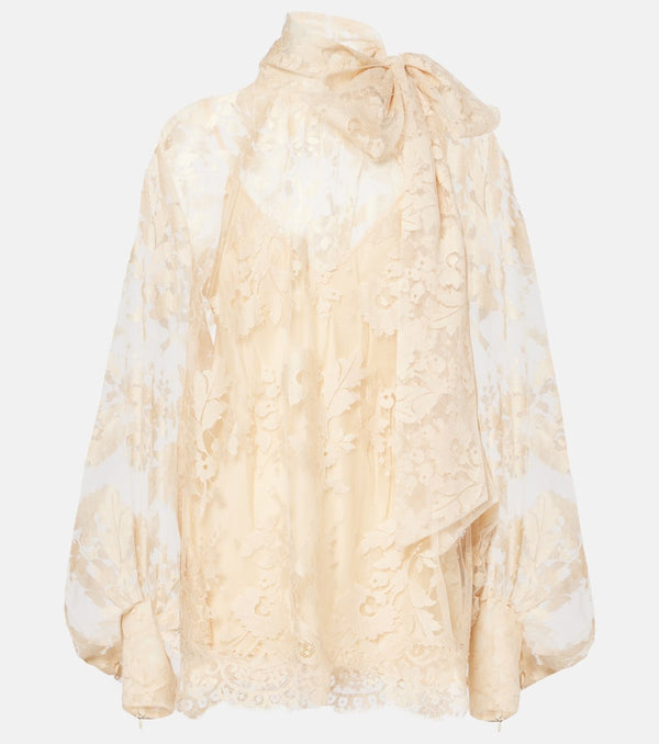 Zimmermann Illustration cotton-blend lace blouse