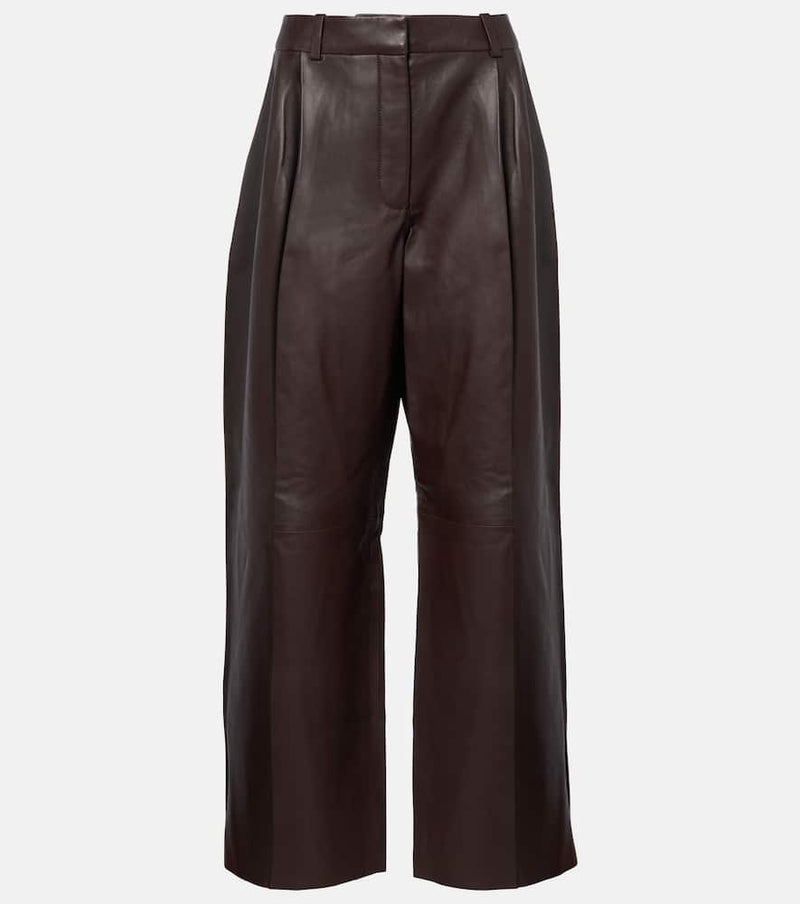 Zimmermann Illustration leather wide-leg pants