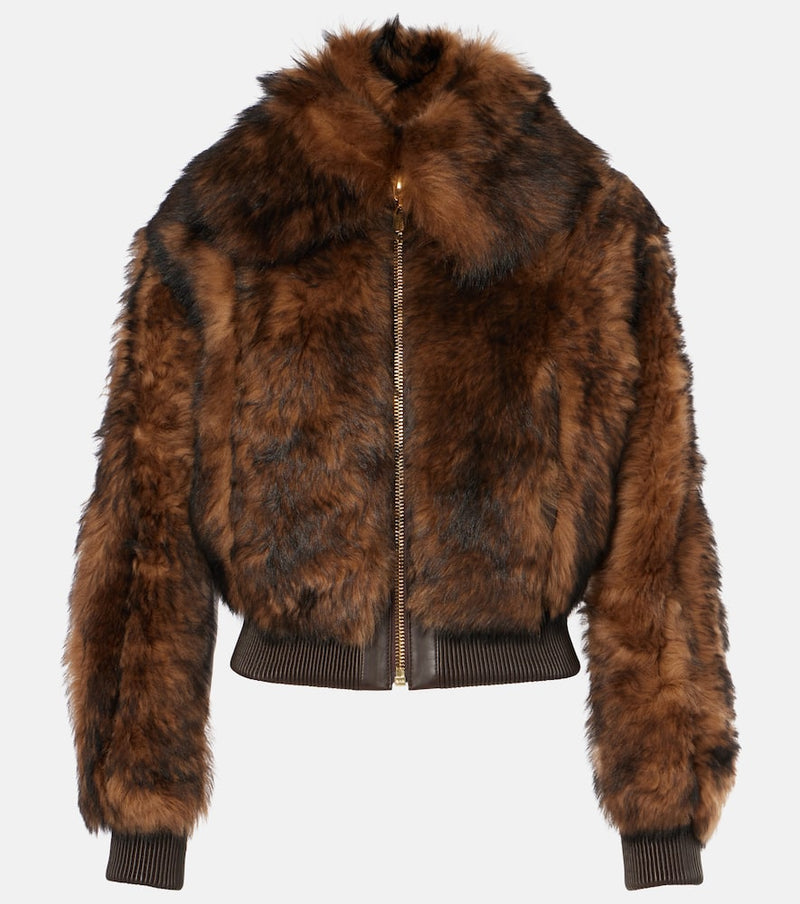 Zimmermann Illustration shearling bomber jacket