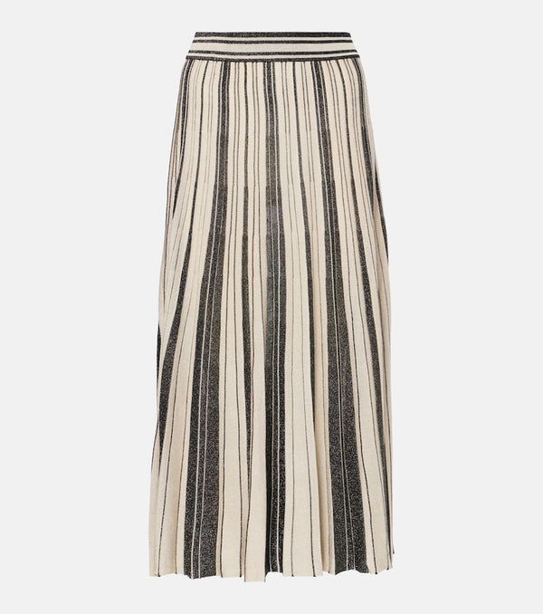 Zimmermann Pleated striped midi skirt