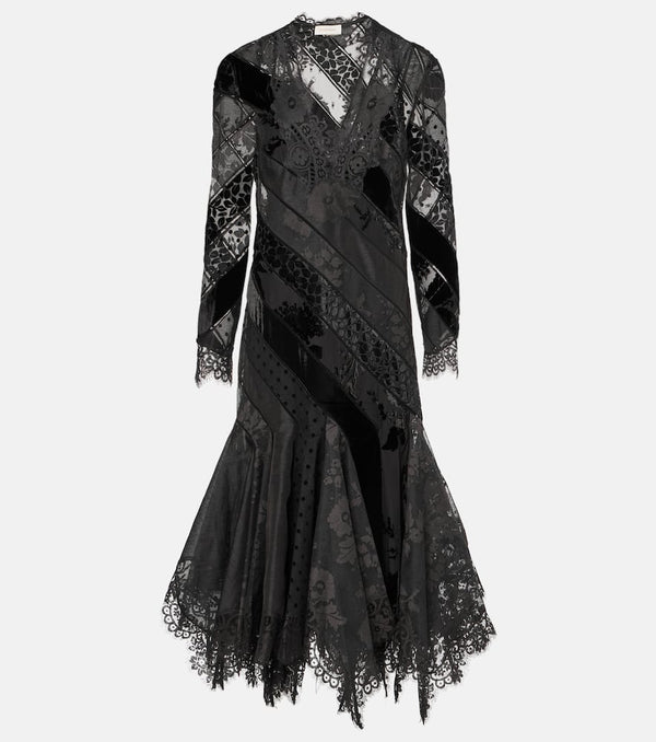 Zimmermann Eden linen and silk lace gown