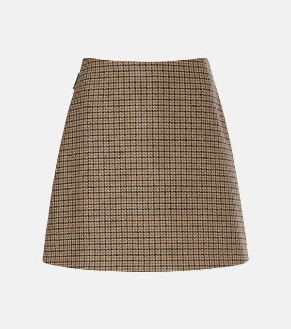 Moncler Checked wool-blend miniskirt