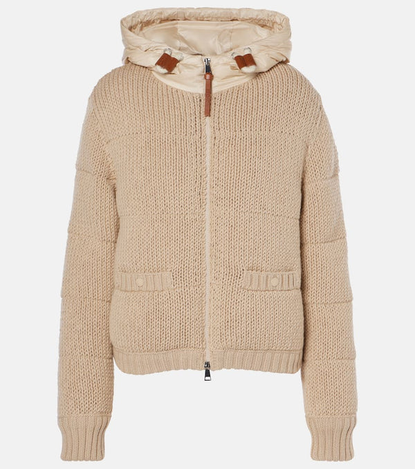 Moncler Ribbed-knit wool puffer jacket