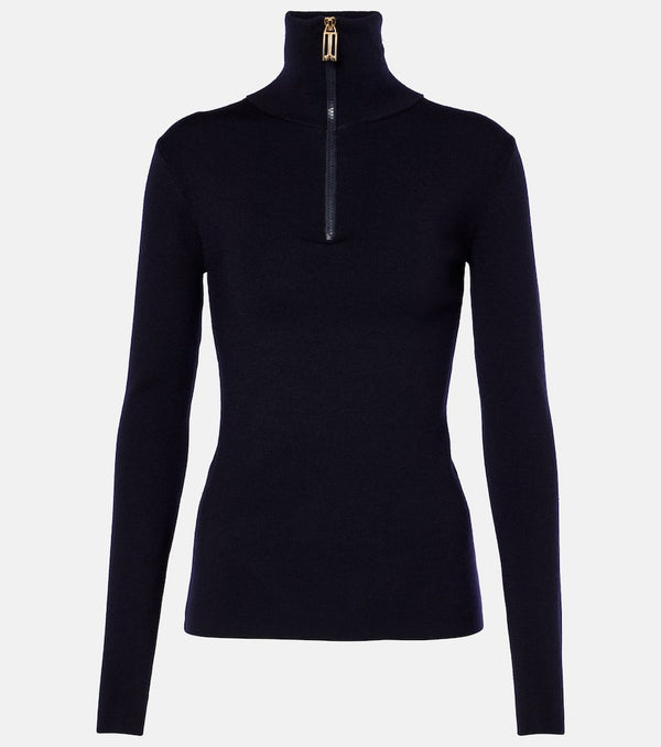 Victoria Beckham Half-zip wool-blend top