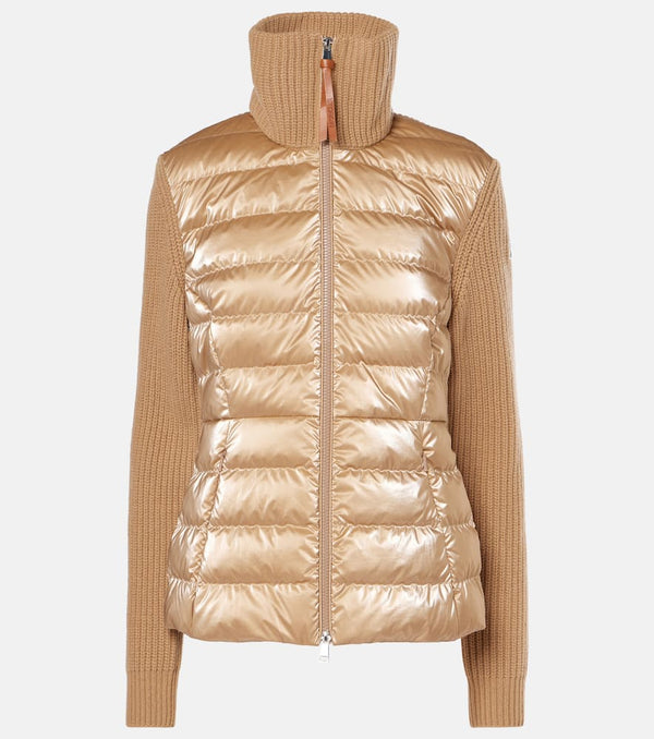 Moncler Down-paneled virgin wool cardigan