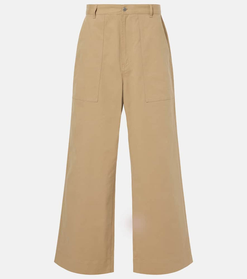 Moncler High-rise gabardine wide-leg pants