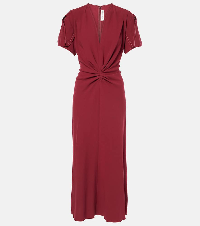 Victoria Beckham Gathered wool-blend midi dress