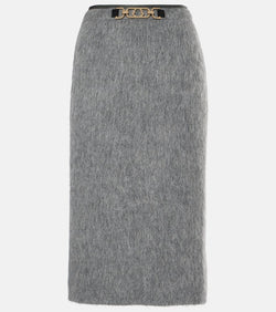 Moncler Wool and mohair-blend pencil skirt