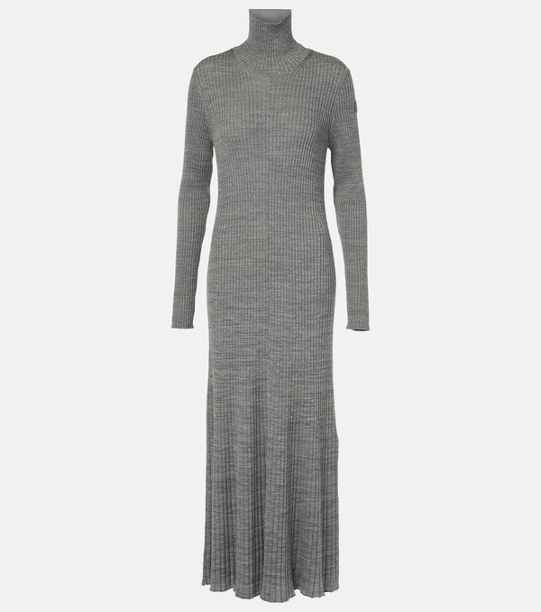 Moncler Virgin wool turtleneck maxi dress | LYBSTORE