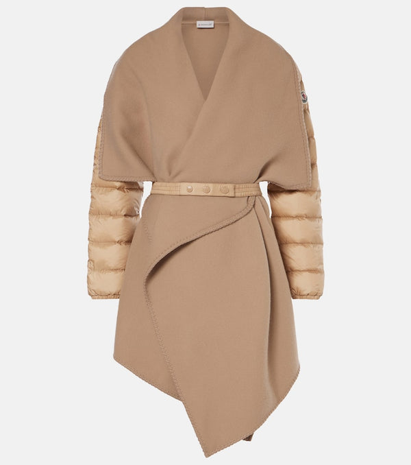 Moncler Down-paneled wool-blend coat