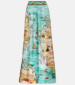 Alémais Swell printed silk twill pants