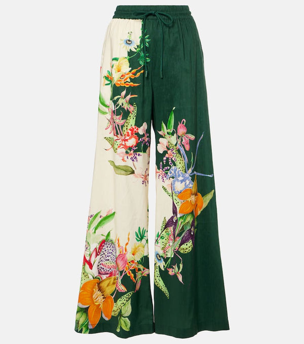 Alémais Aggie floral linen-blend palazzo pants