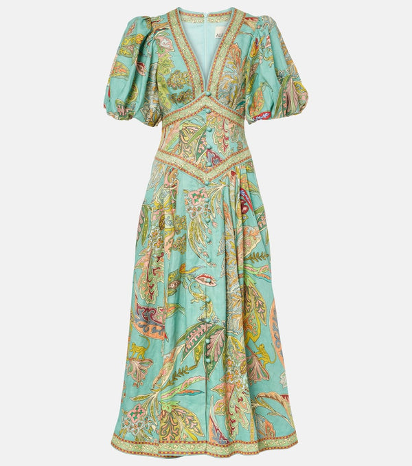 Alémais Franca printed linen midi dress