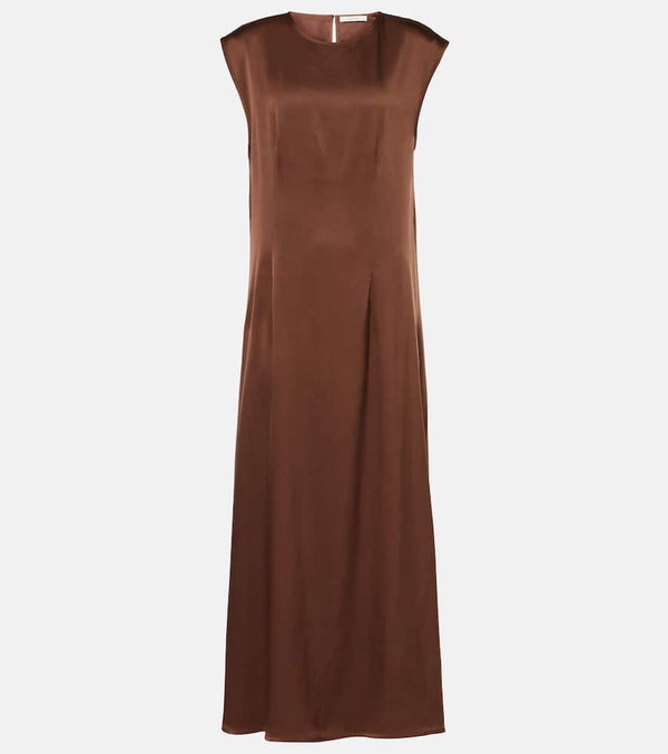 Asceno Rose silk satin maxi dress