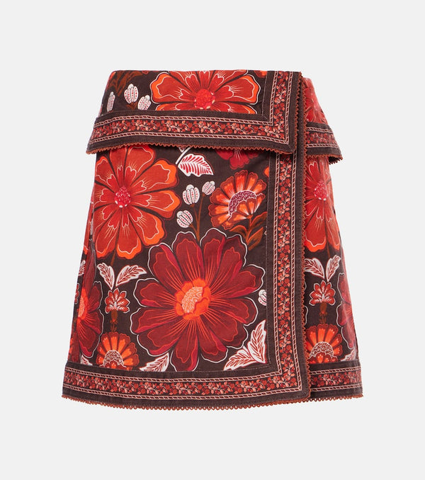 Farm Rio Gigi Tapestry cotton wrap skirt