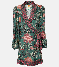 Farm Rio Arabesque Floral wrap dress