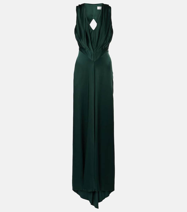 Victoria Beckham Pleated crêpe satin gown | LYBSTORE