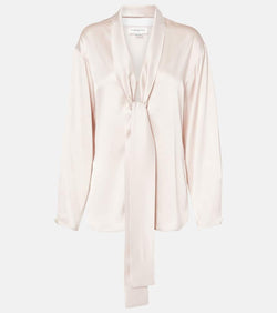 Victoria Beckham Tie-neck satin blouse