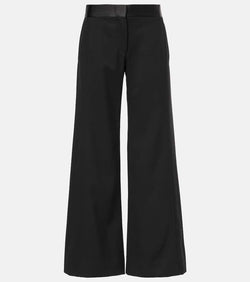 Victoria Beckham Side Panel wool-blend wide-leg pants