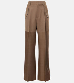 Victoria Beckham Paneled wool wide-leg pants