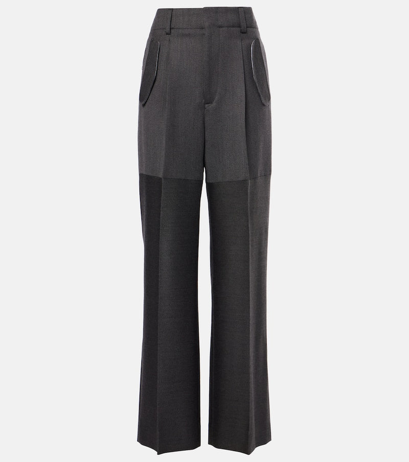 Victoria Beckham Paneled wool wide-leg pants